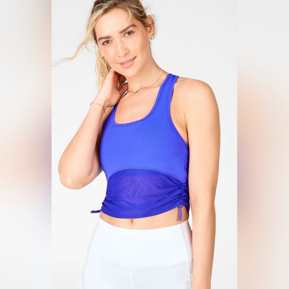 NWT Fabletics Sports Bra cropped Tank Blue